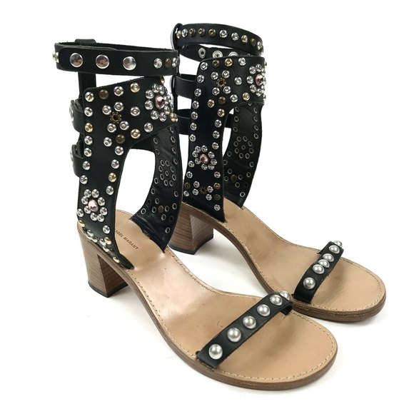 Isabel Marant Carol Studded Block Heel Sandal 39 - Picture 4 of 8